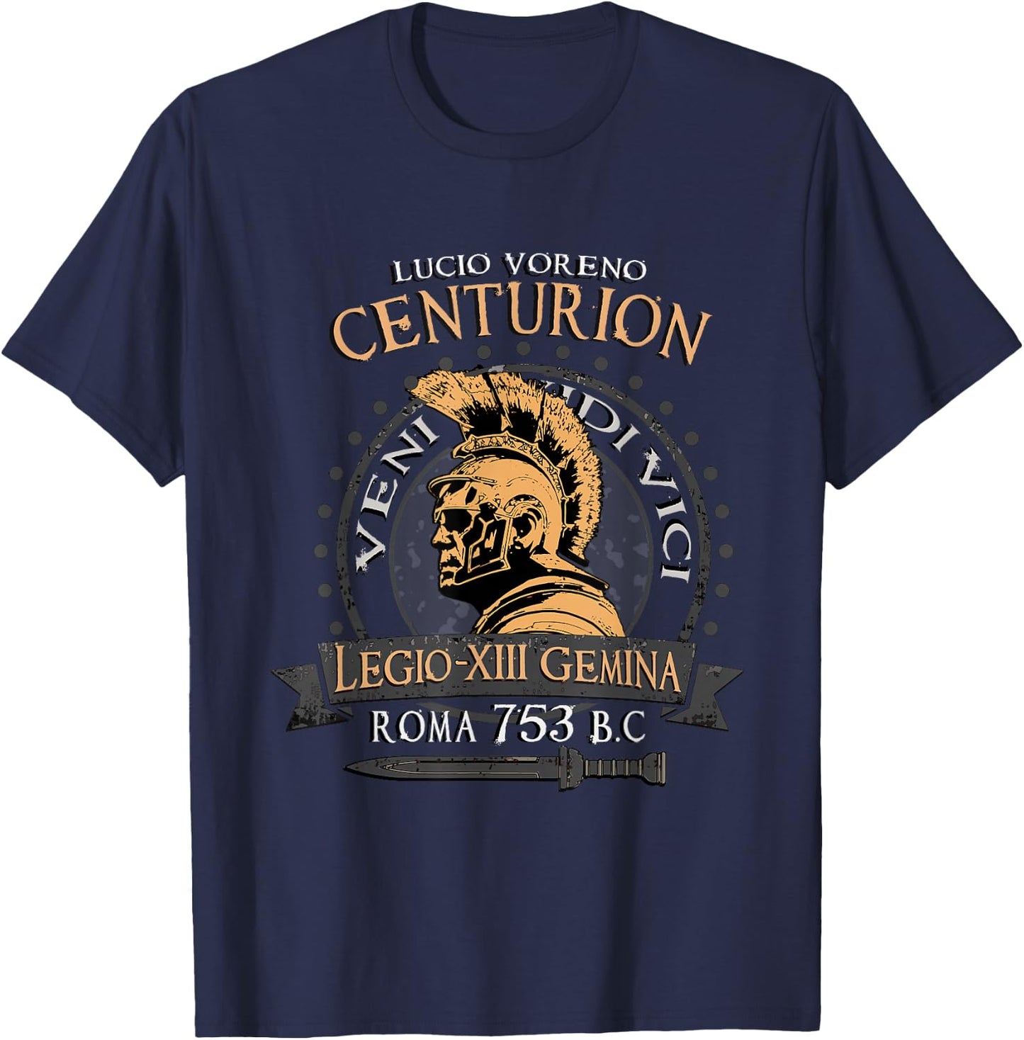 Roman Centurion Lucius Vorenus SPQR Army Empire Ancient Rome T-Shirt - T-Shirt | Navy