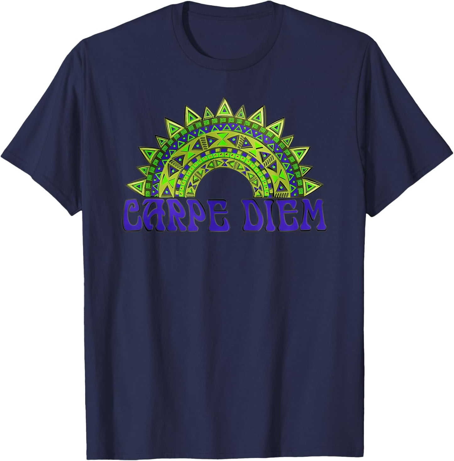 CARPE DIEM Latin - Indigenous Mandala 6 - Fan Fun T-Shirt - T-Shirt | Navy