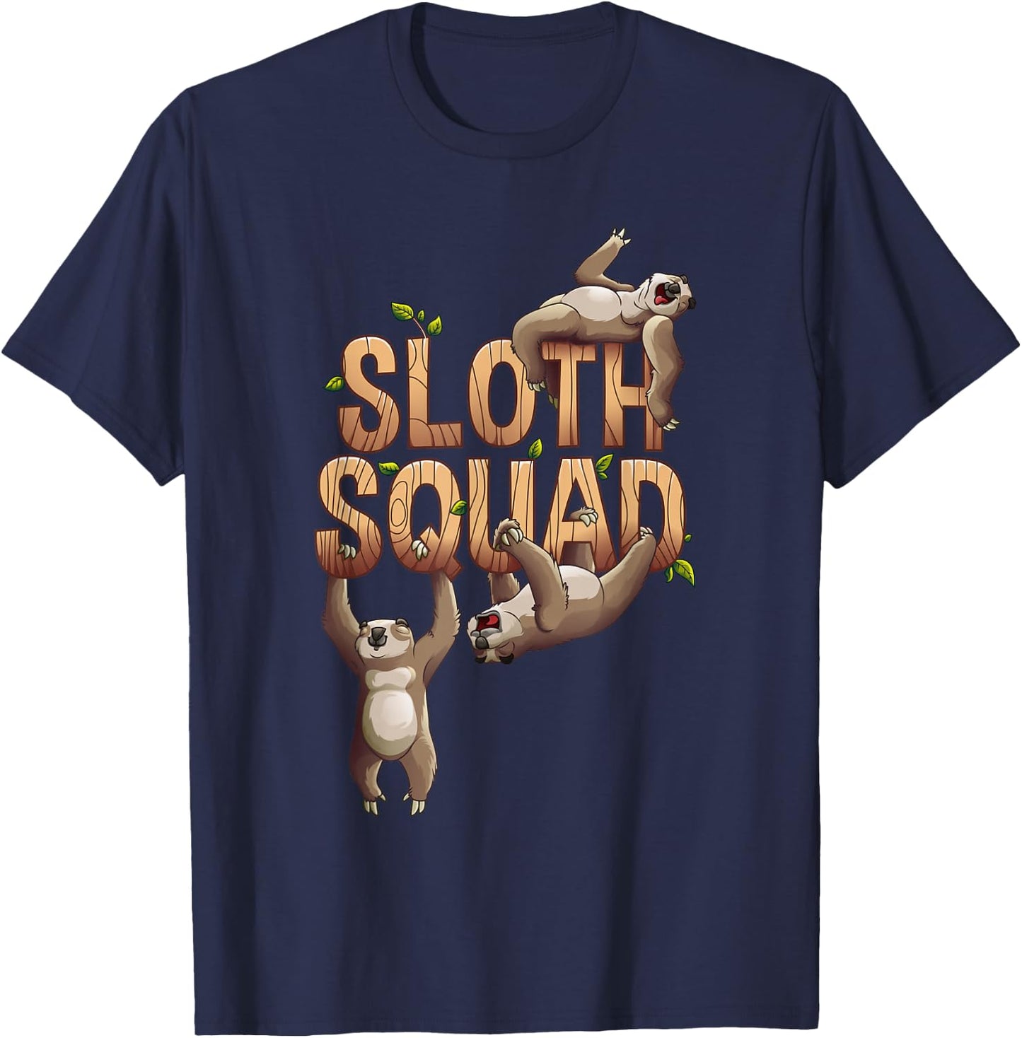 Cool Sloth Squad | Funny Lazy Slow Animal Lover Group Gift T-Shirt - T-Shirt | Navy
