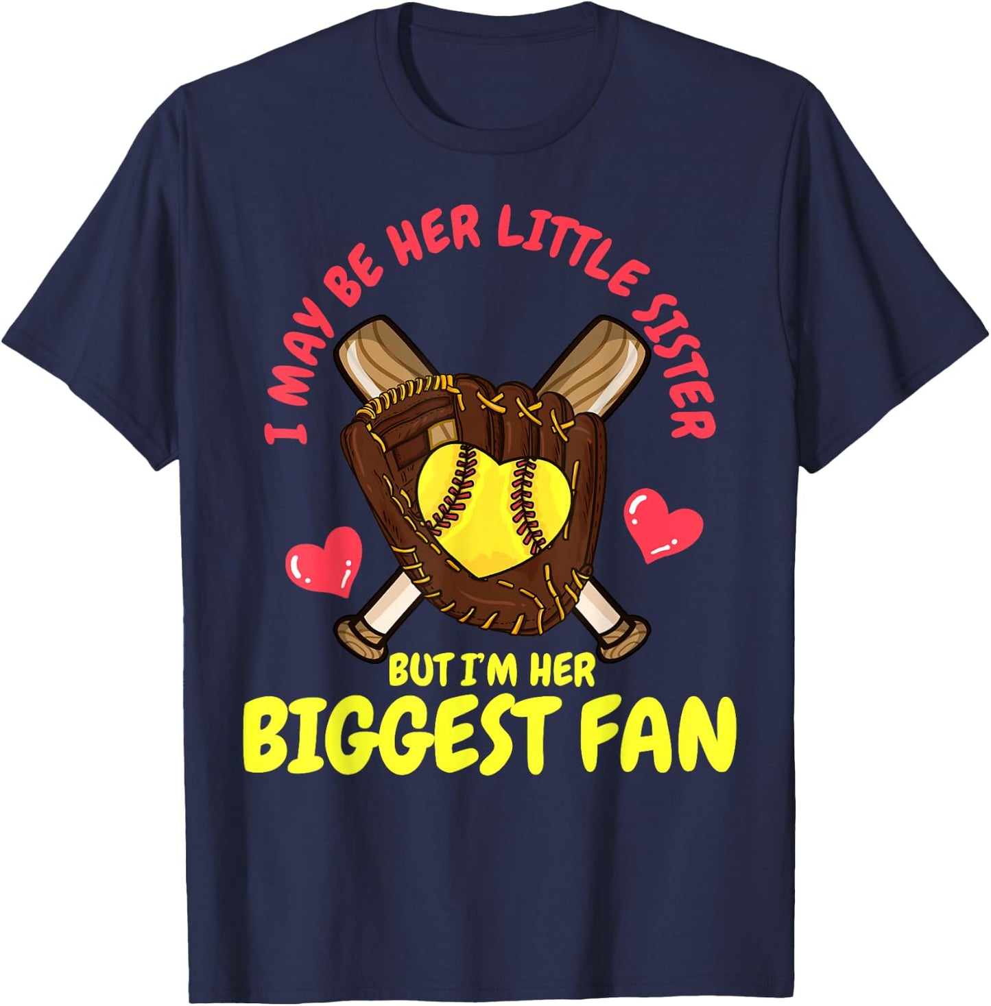 Softball Little Sister T-Shirt - T-Shirt | Navy