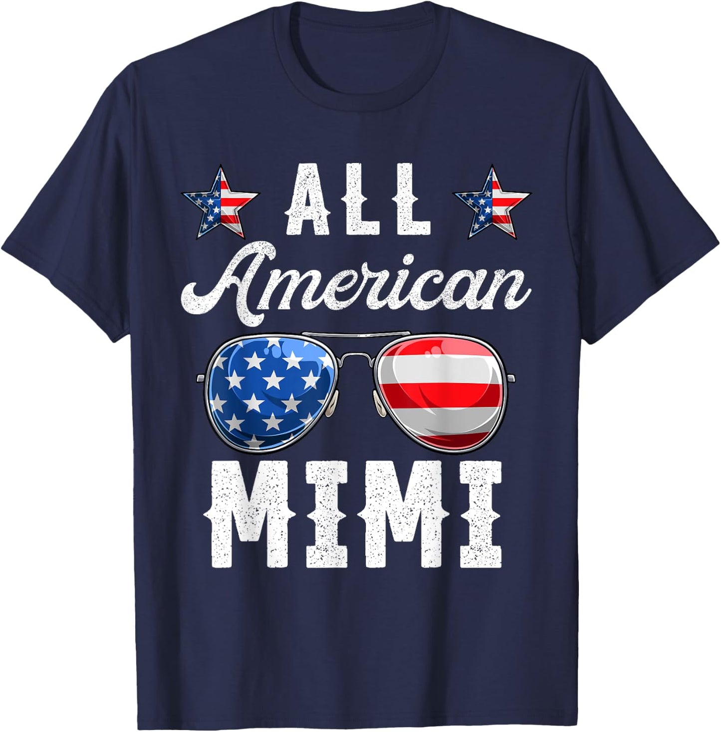 Family Shirts All American Mimi, 4th Of July Patriotic Women T-Shirt - T-Shirt | Navy