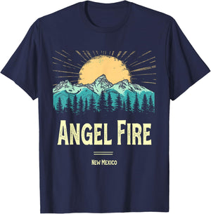 Vintage Angel Fire New Mexico Souvenir Hiking Sunset T-Shirt - T-Shirt | Navy