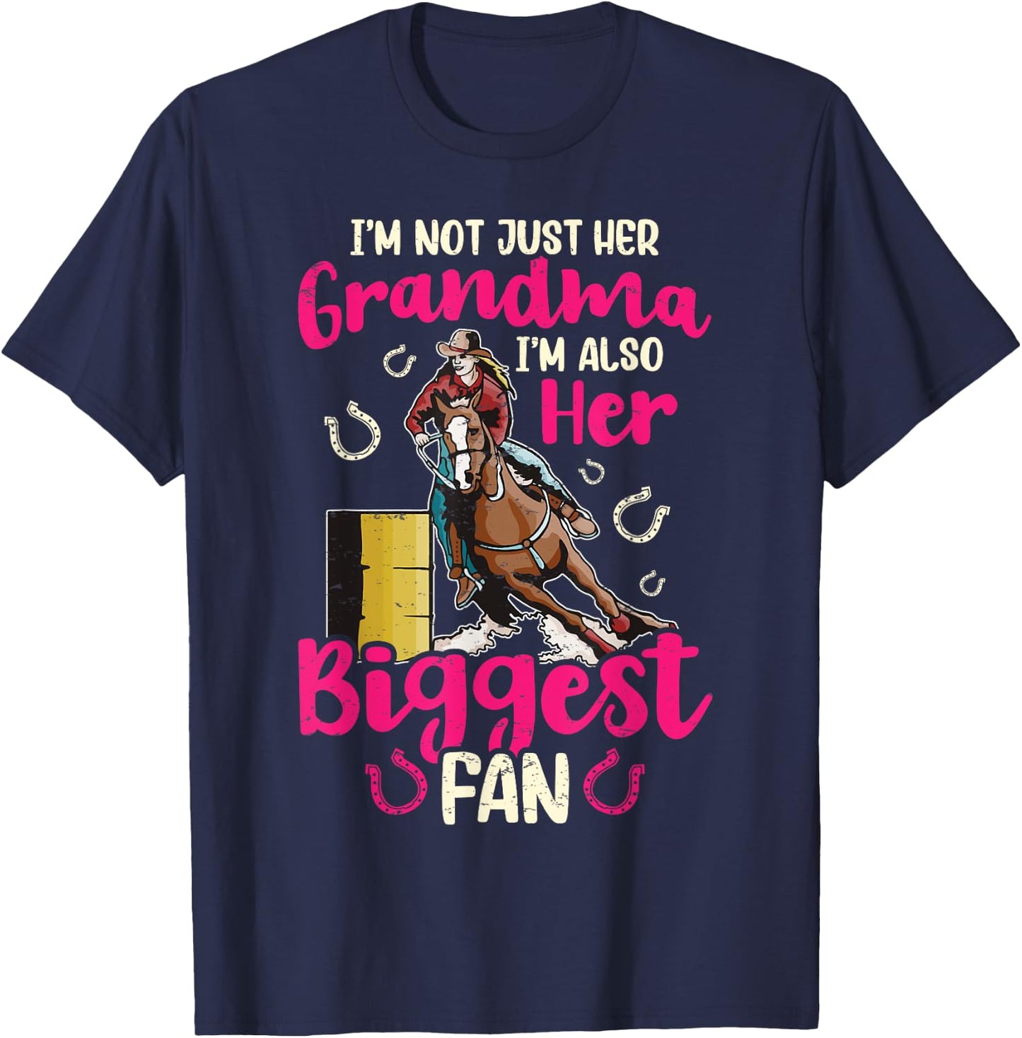 Grandma Barrel Racer Fan Barrel Racing Horse Rodeo Women T-Shirt - T-Shirt | Navy