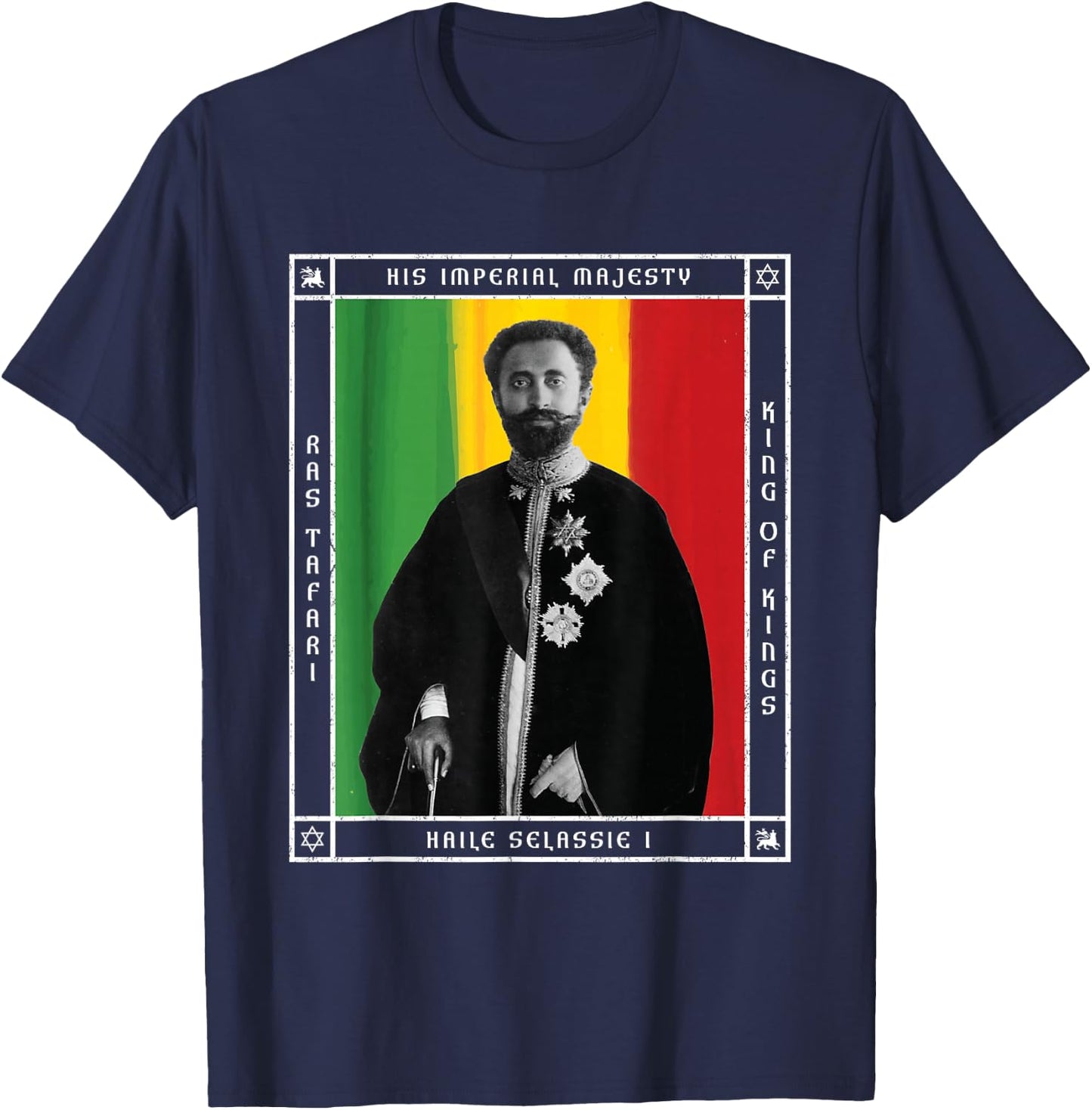 His Imperial Majesty Haile Selassie I T-Shirt - T-Shirt | Navy