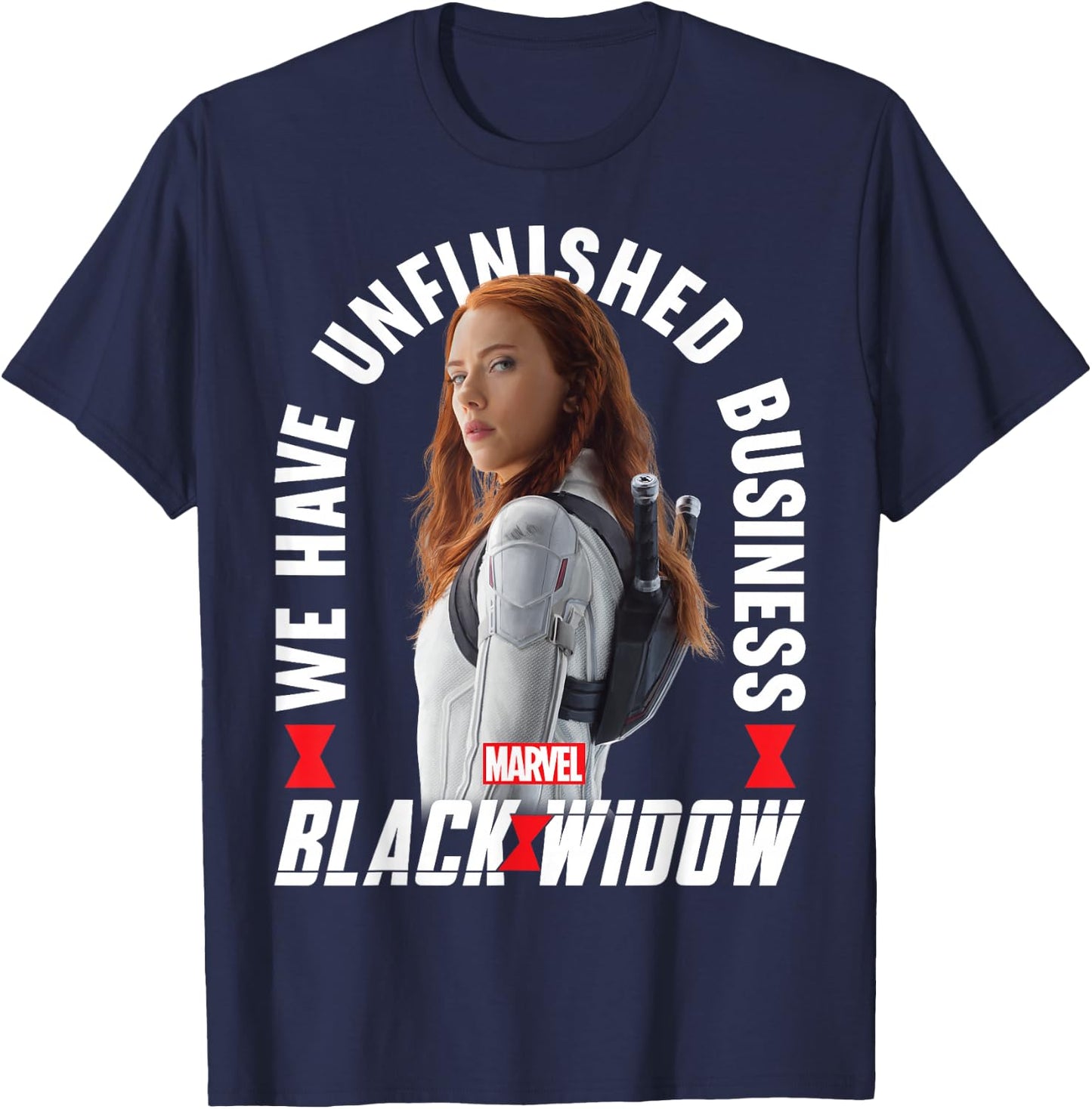 Marvel Black Widow Unfinished Business Portrait T-Shirt - T-Shirt | Navy
