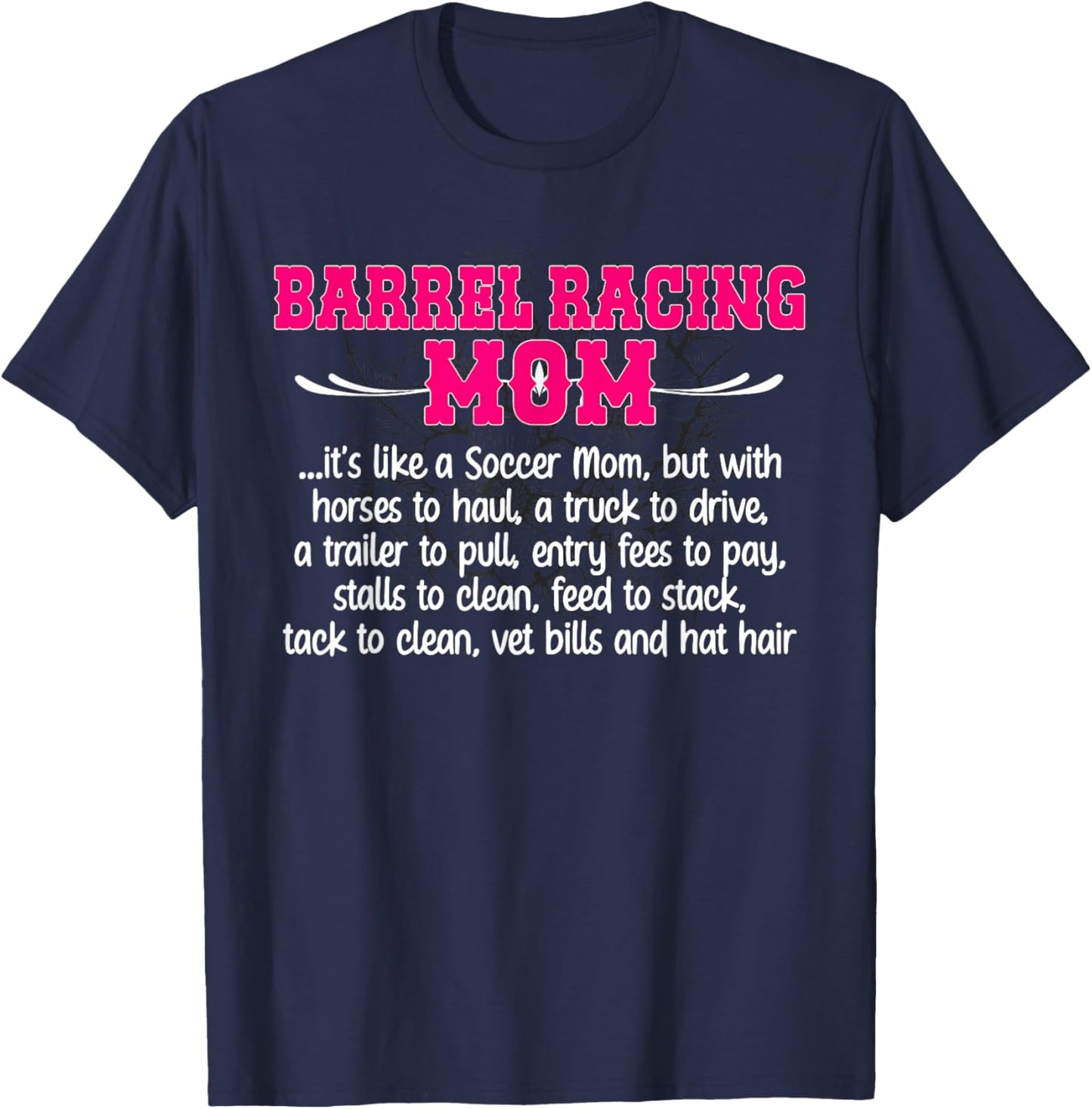 Barrel Racing Mom Definition Mom Of A Barrel Racer Mom T-Shirt - T-Shirt | Navy
