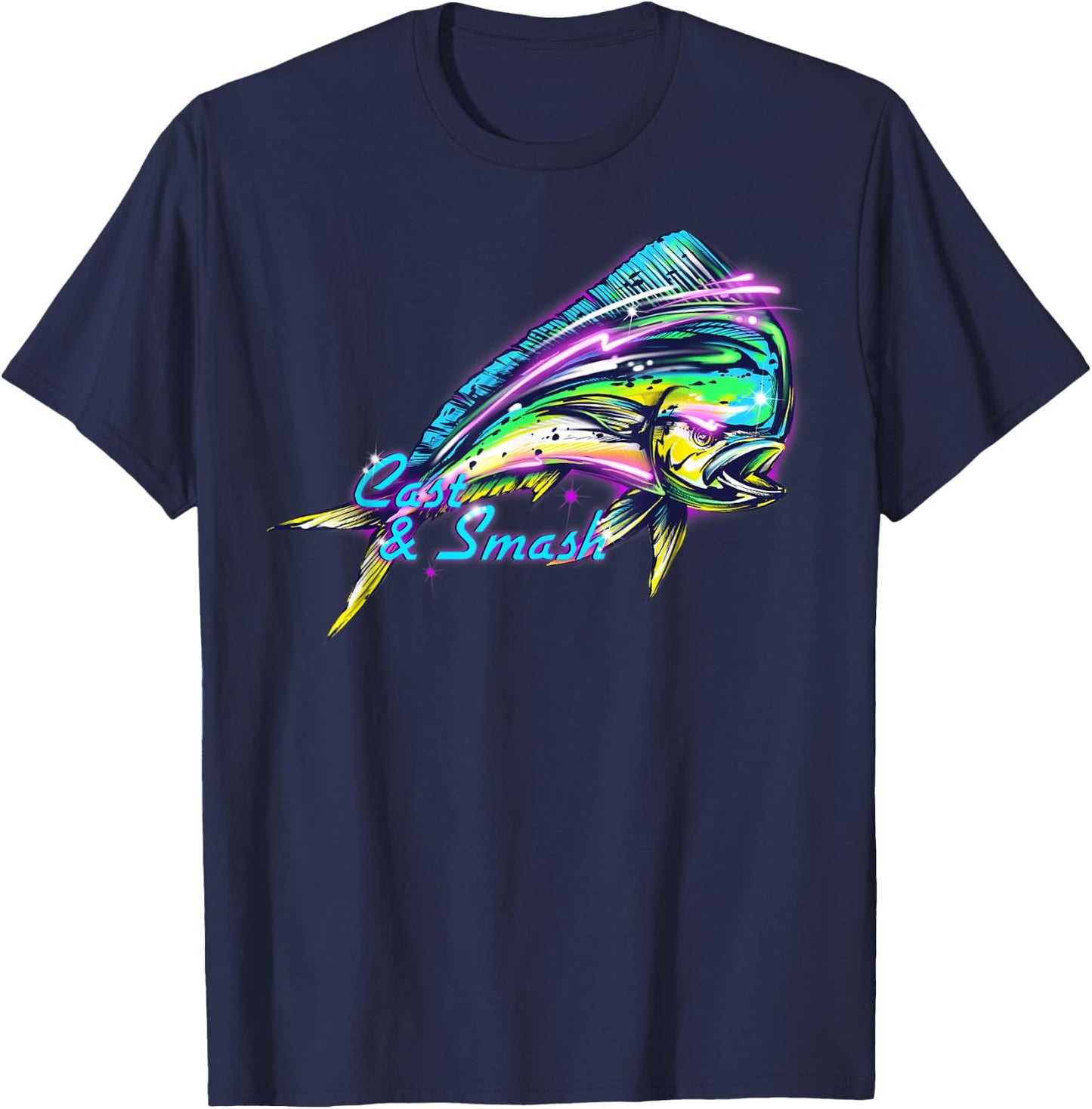 MAHI MAHI Dolphin Fish 80's Style T Shirt T-Shirt - T-Shirt | Navy