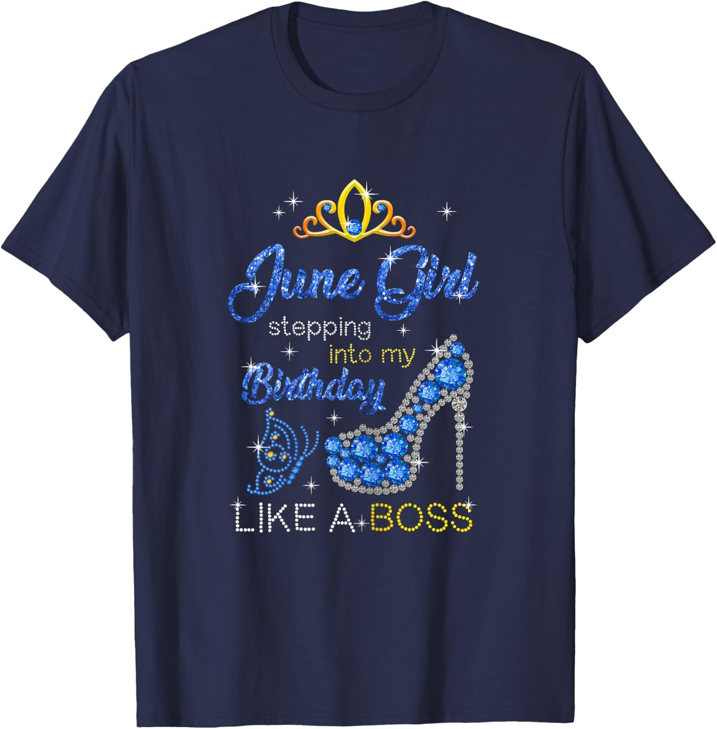 June Girl Stepping Into My Birthday Gift Gemini T-Shirt - T-Shirt | Navy