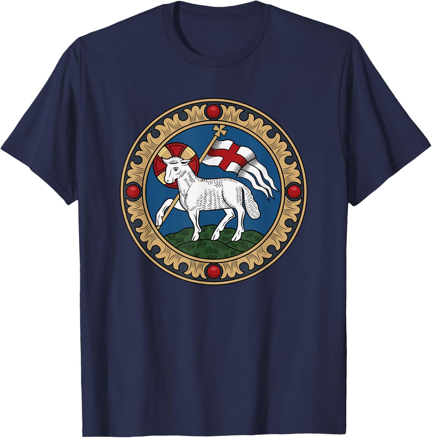 Agnus Dei Lamb of God Jesus Christ T-Shirt - T-Shirt | Navy