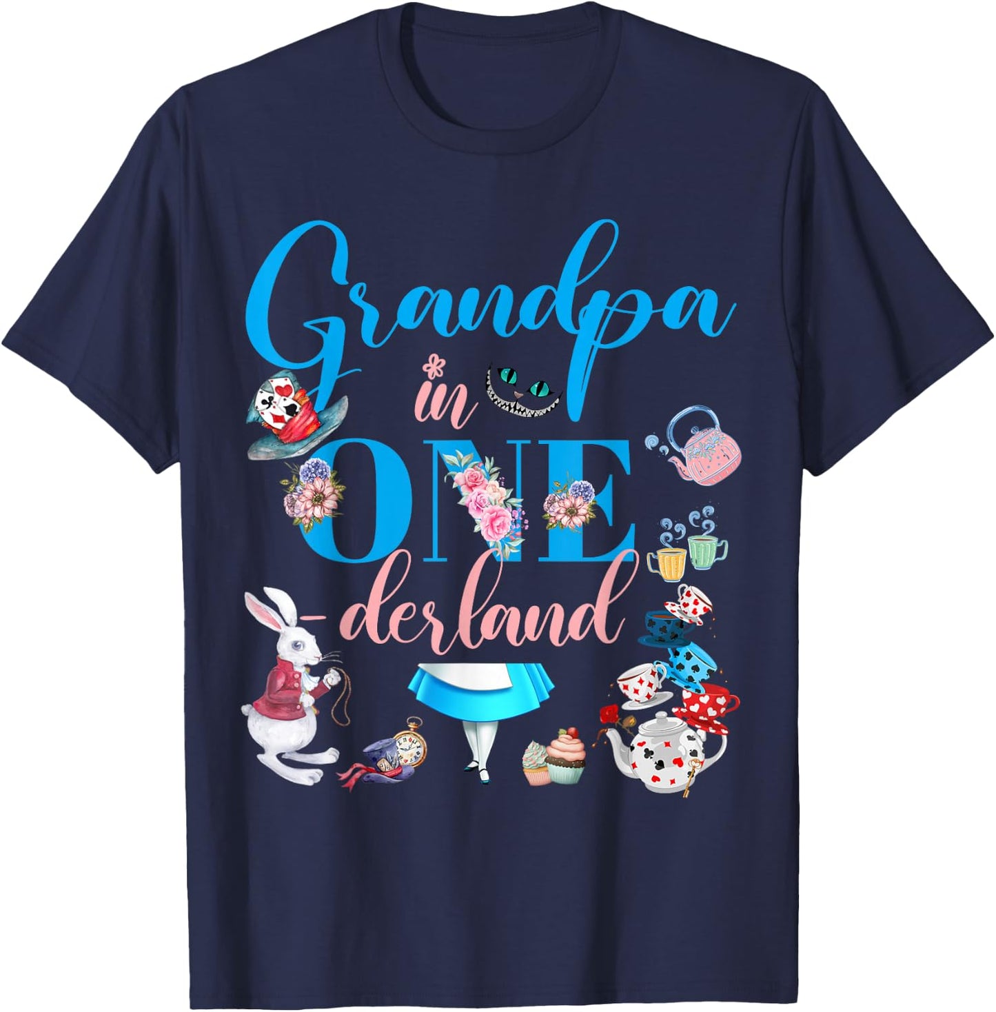Alice in ONEderland Family Grandpa Of The Birthday Girl T-Shirt - T-Shirt | Navy