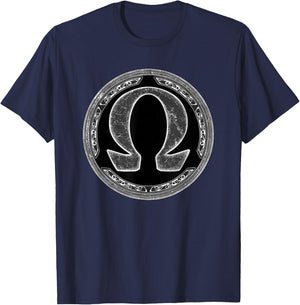 Greek Alphabet Omega Symbol T-Shirt - T-Shirt | Navy