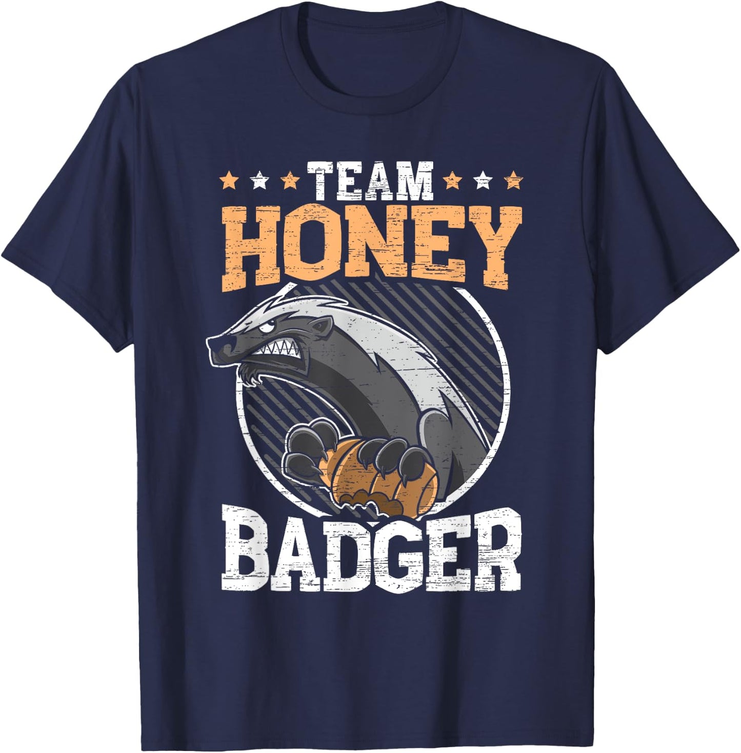 Team Honey Badger Fearless Animal Ratel Courageous Carnivore T-Shirt - T-Shirt | Navy