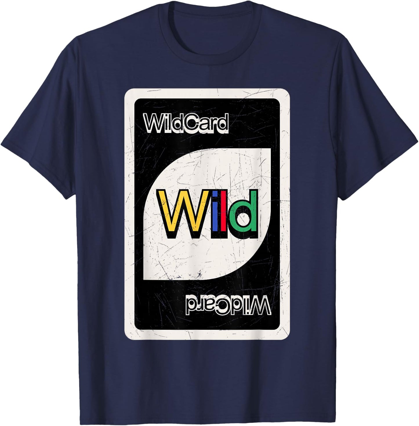 Always Be The Wildcard - Retro Re-Design Wild Card T-Shirt - T-Shirt | Navy