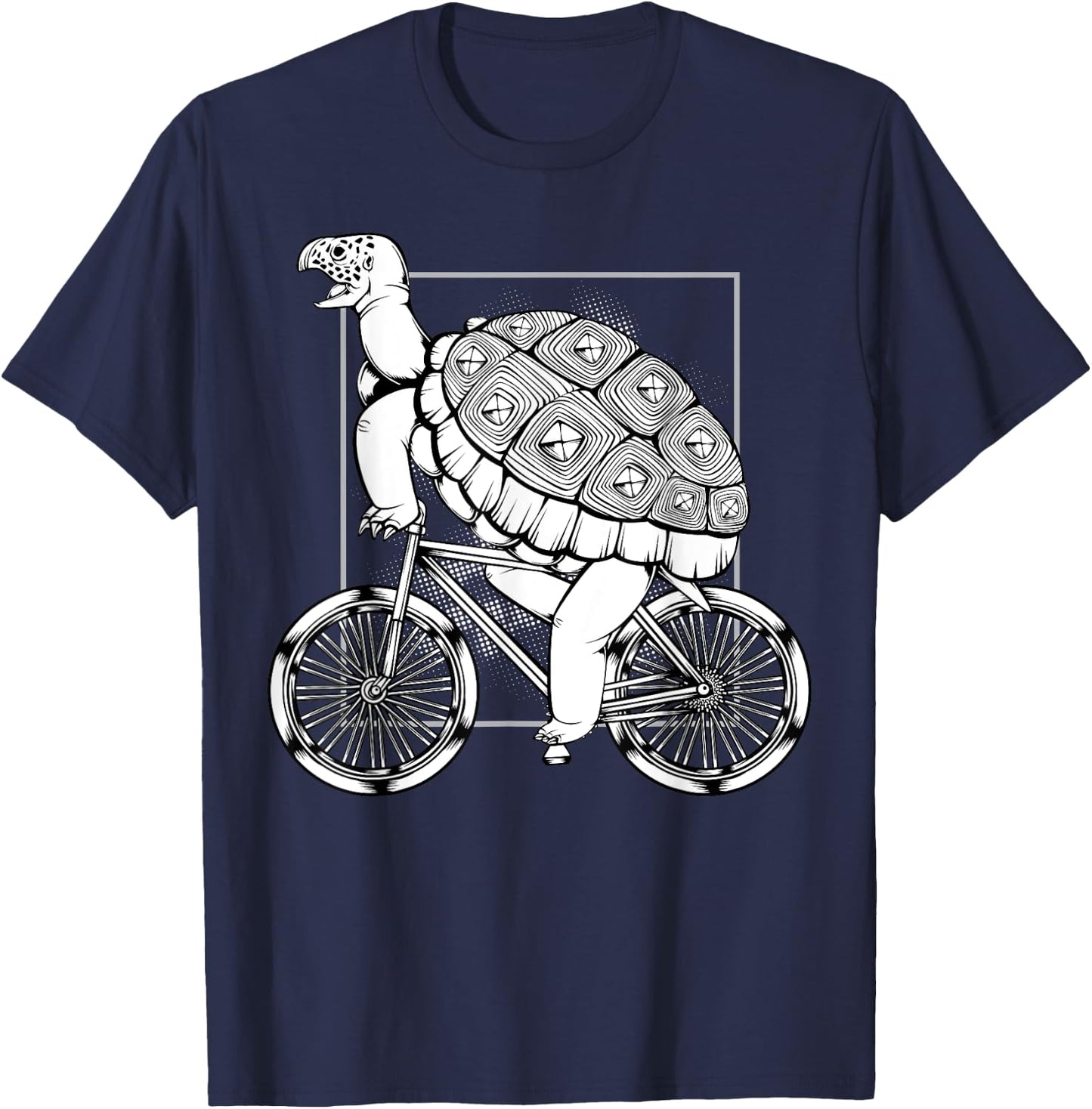 Turtle Cycling Bicycle Bicycling Riding Biking Tortoise T-Shirt - T-Shirt | Navy