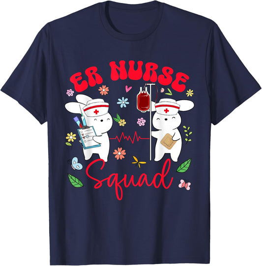 ER Nurse Easter Bunny Squad Emergency Department Room Women T-Shirt - T-Shirt | Navy