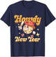 Howdy New Year 2024 Western Cowgirl Hat And Disco Balls T-Shirt - T-Shirt | Navy