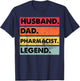 Husband Dad Pharmacist Legend Funny Pharmacy Technician T-Shirt - T-Shirt | Navy