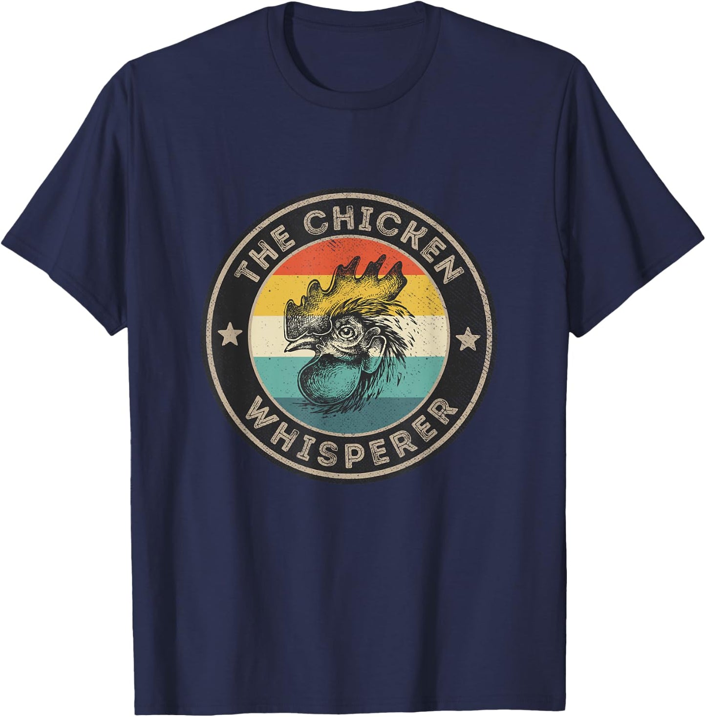 Chicken Whisperer Shirt Vintage Retro Chickens Farmer T-Shirt - T-Shirt | Navy