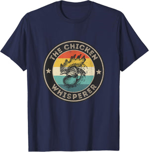 Chicken Whisperer Shirt Vintage Retro Chickens Farmer T-Shirt - T-Shirt | Navy