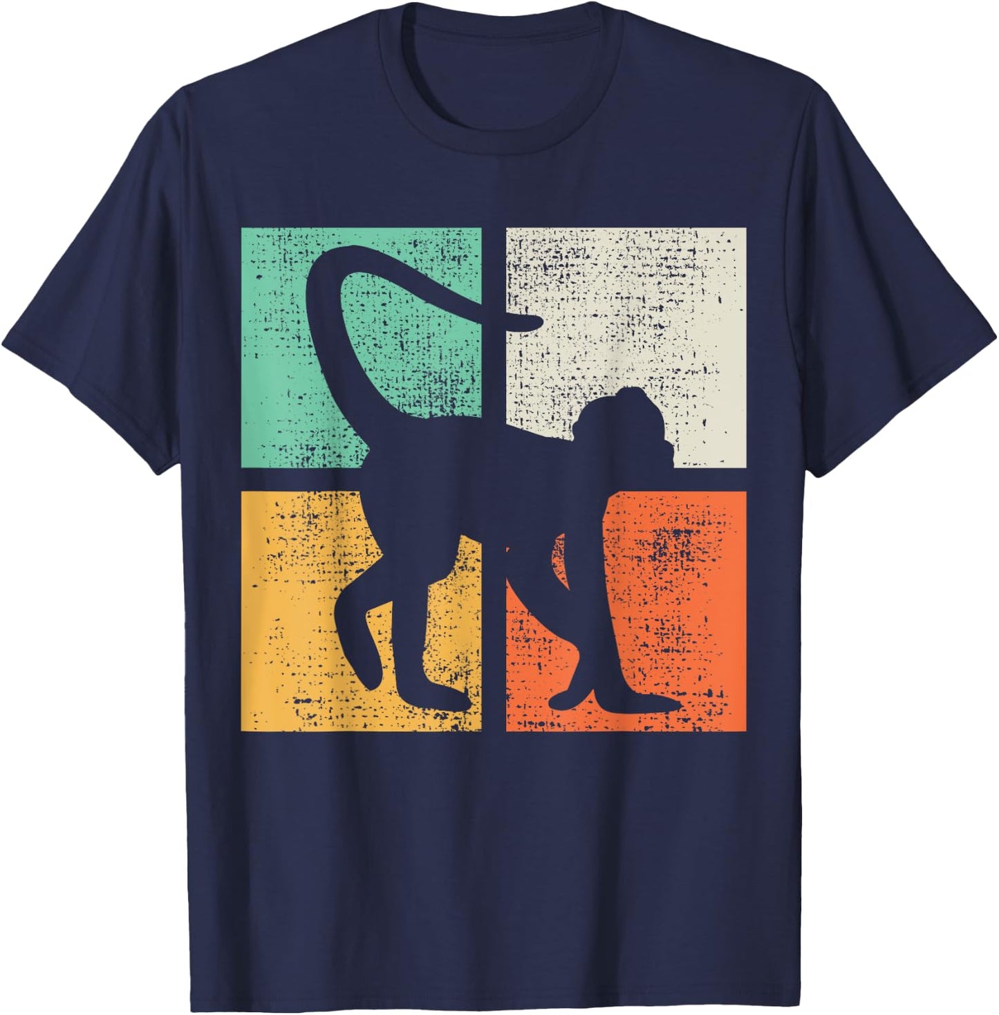 Spider Monkey Retro Vintage T-Shirt - T-Shirt | Navy