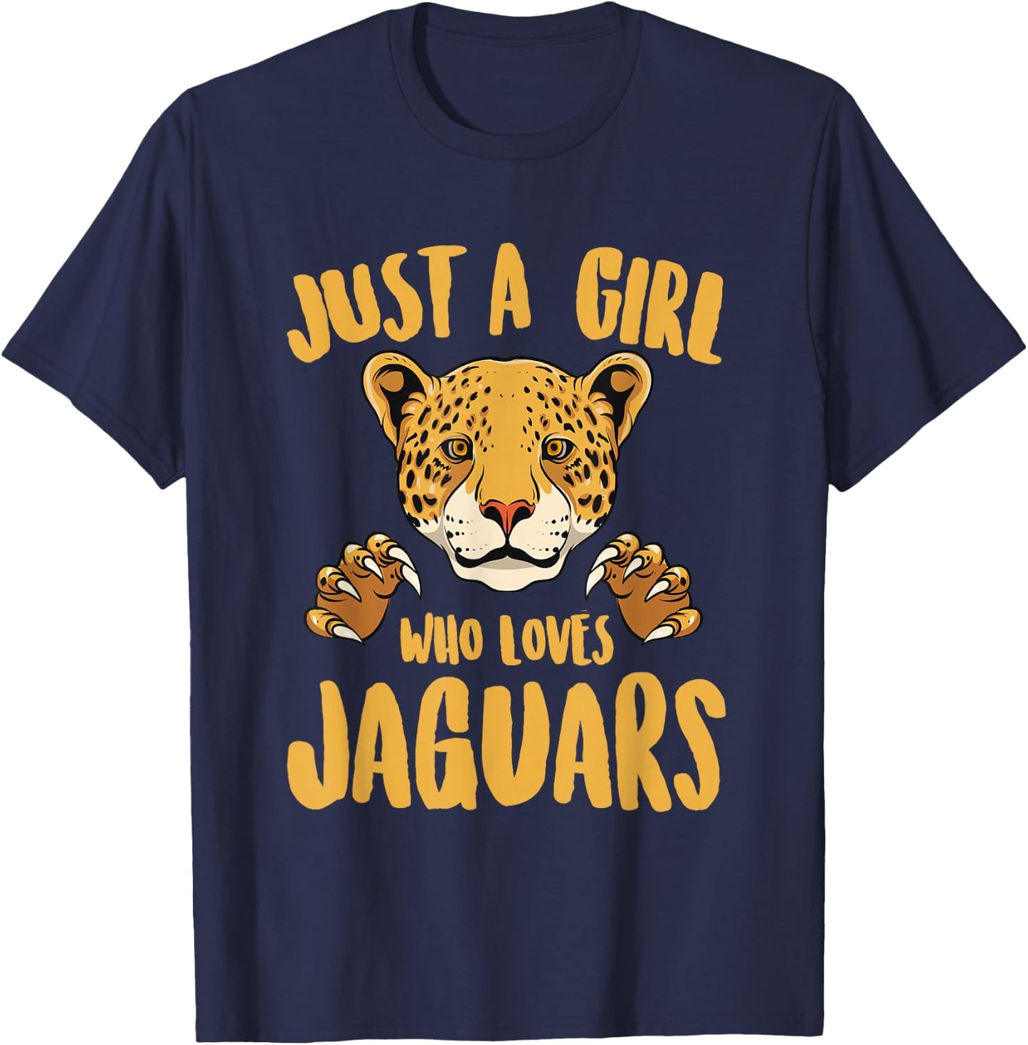 Just a Girl Who Loves Jaguars Funny Jaguar Women Girl T-Shirt - T-Shirt | Navy