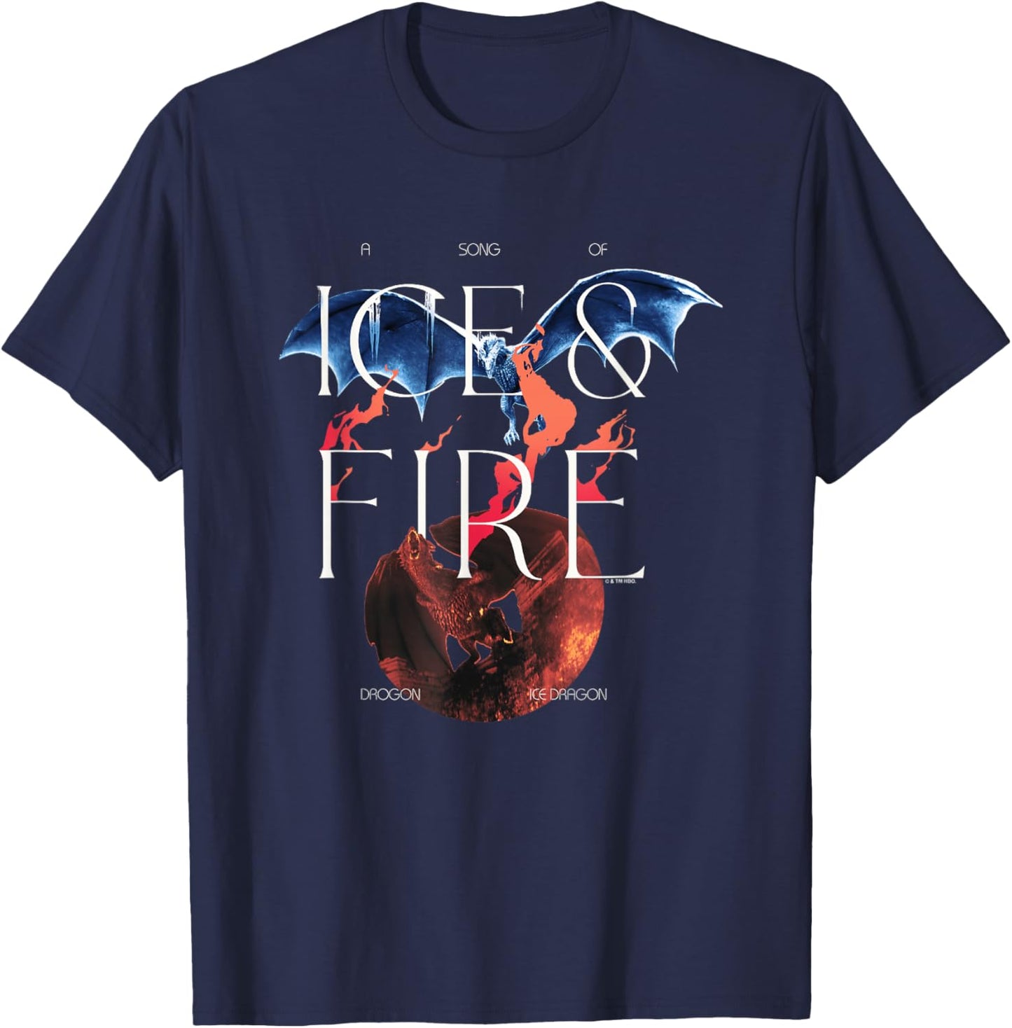 Game Of Thrones A Song Of Ice & Fire Prophecy Big Chest Logo T-Shirt - T-Shirt | Navy