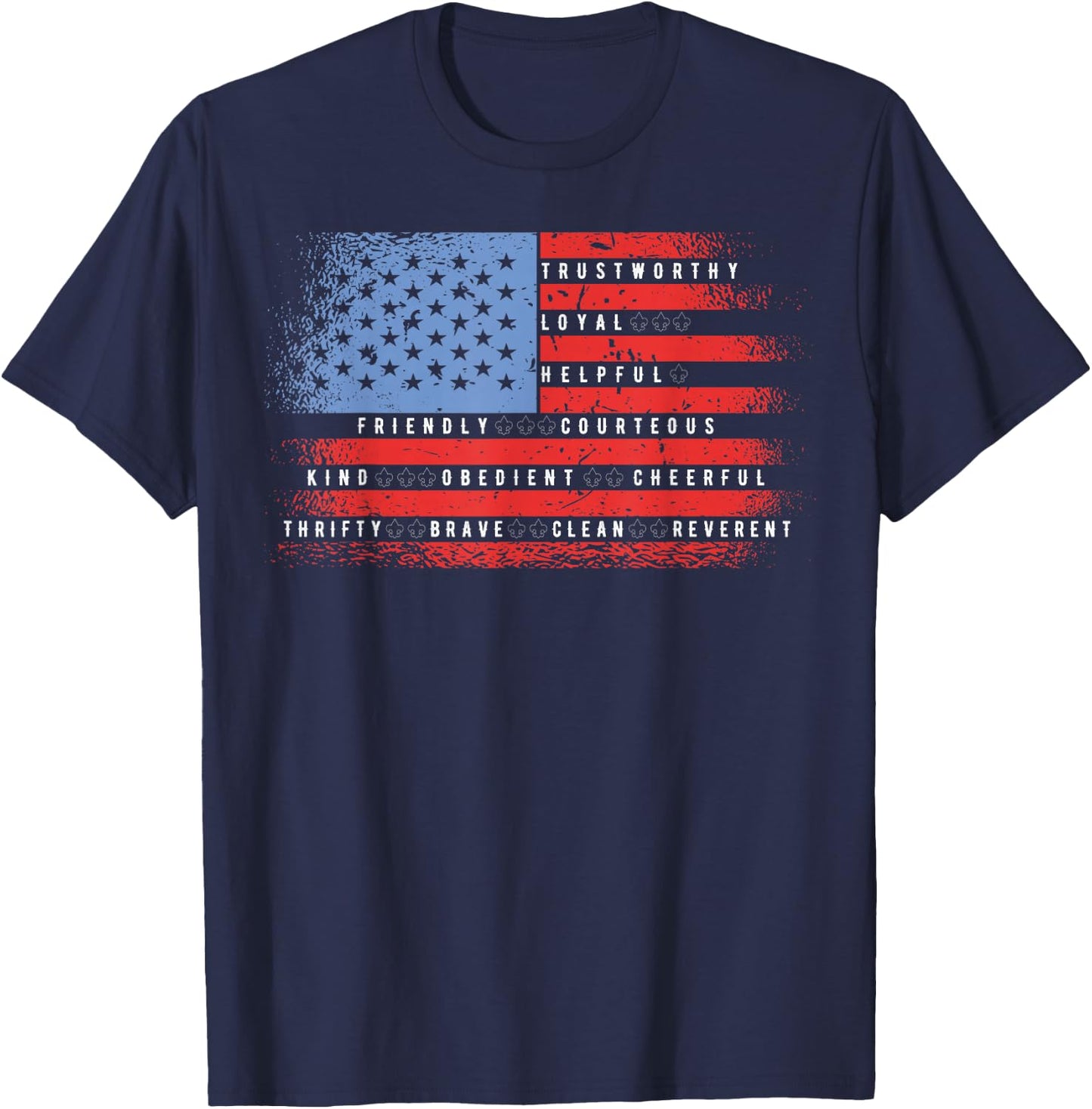 Vintage American Scouting Scout for a Camping Nature Hiking T-Shirt - T-Shirt | Navy
