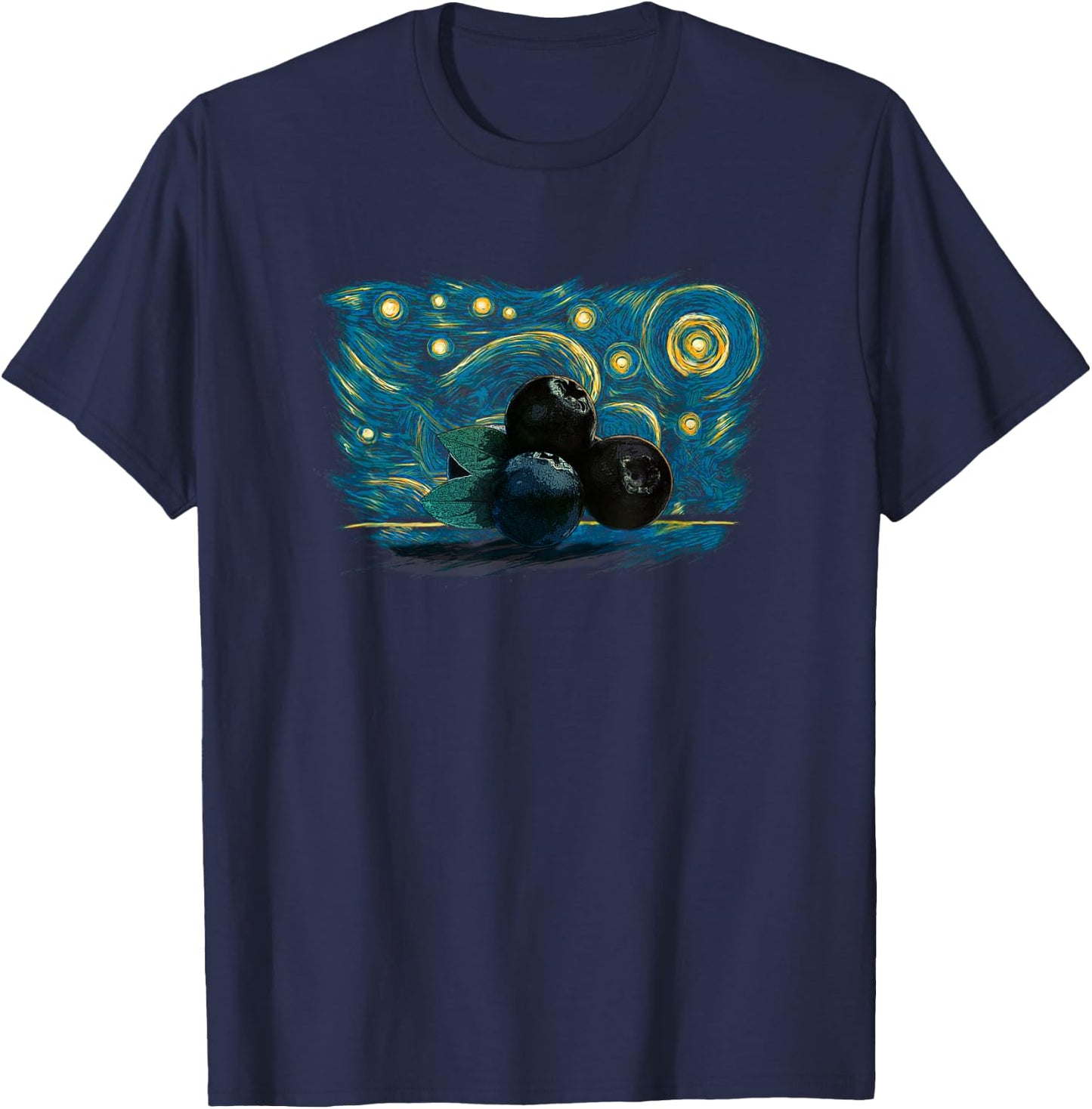 Retro Vintage Style Blueberry T-Shirt - T-Shirt | Navy