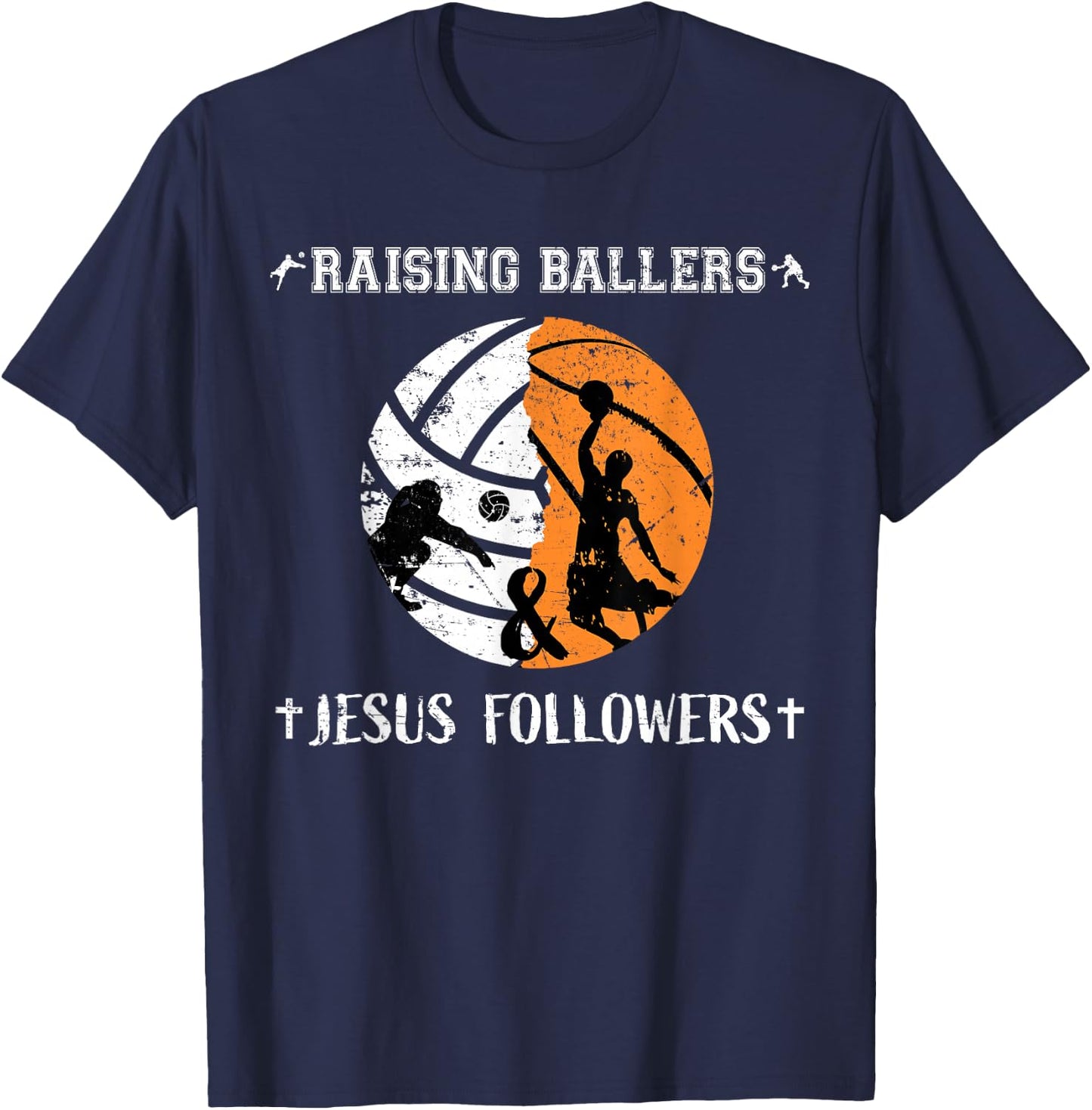 Jesus Basketball Dad Shirts Men Women Gifts Volleyball Mom T-Shirt - T-Shirt | Navy