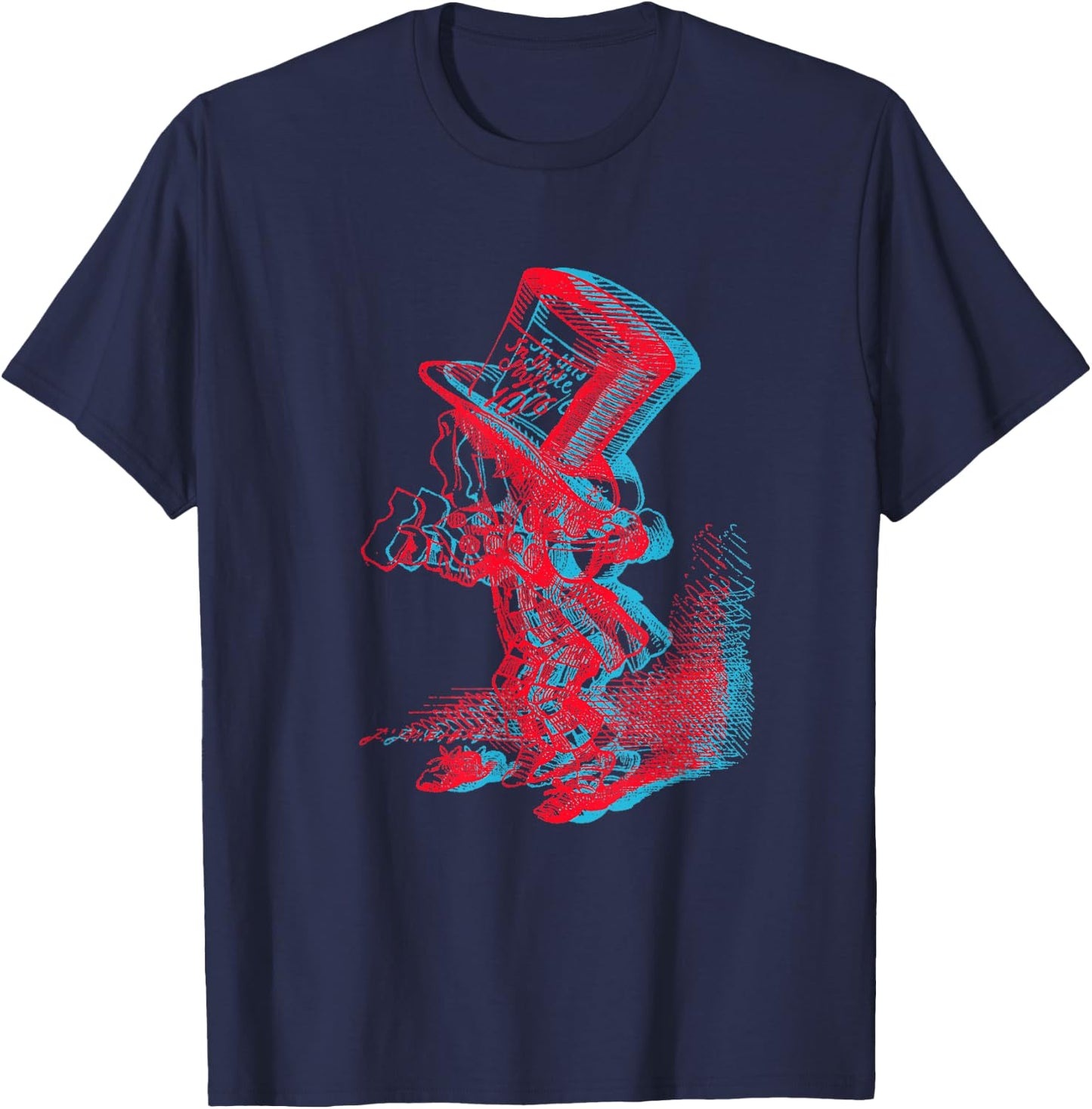 Mad Hatter Anaglyph T-Shirt - T-Shirt | Navy