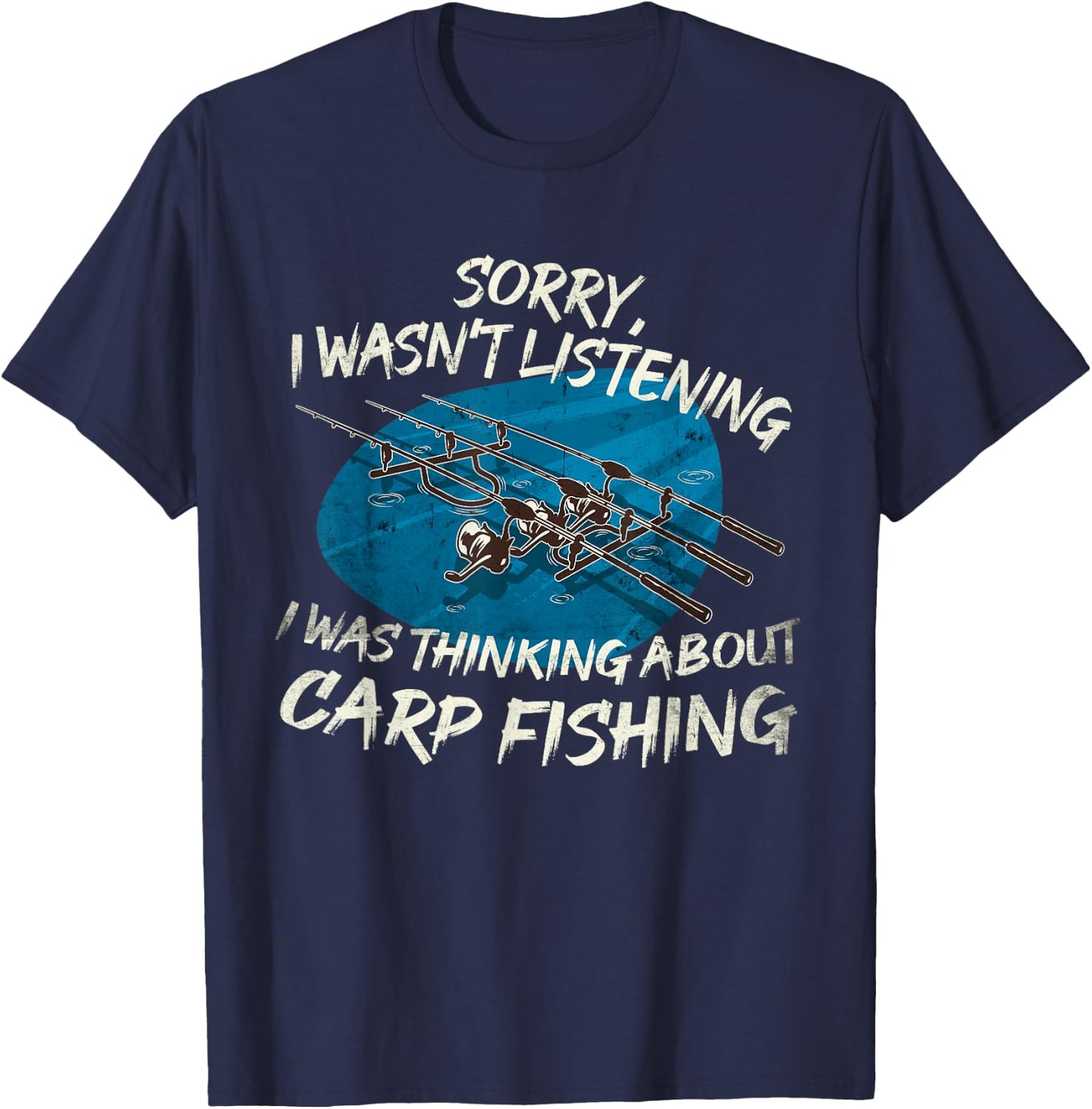 Rod Pod motif sorry was thinking about Carp Fishing T-Shirt - T-Shirt | Navy