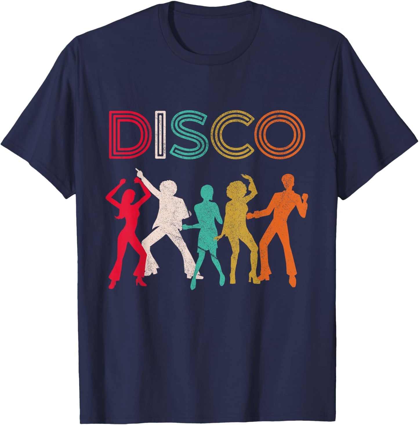 Disco 70s Disco Themed Vintage Retro Dancing T-Shirt - T-Shirt | Navy