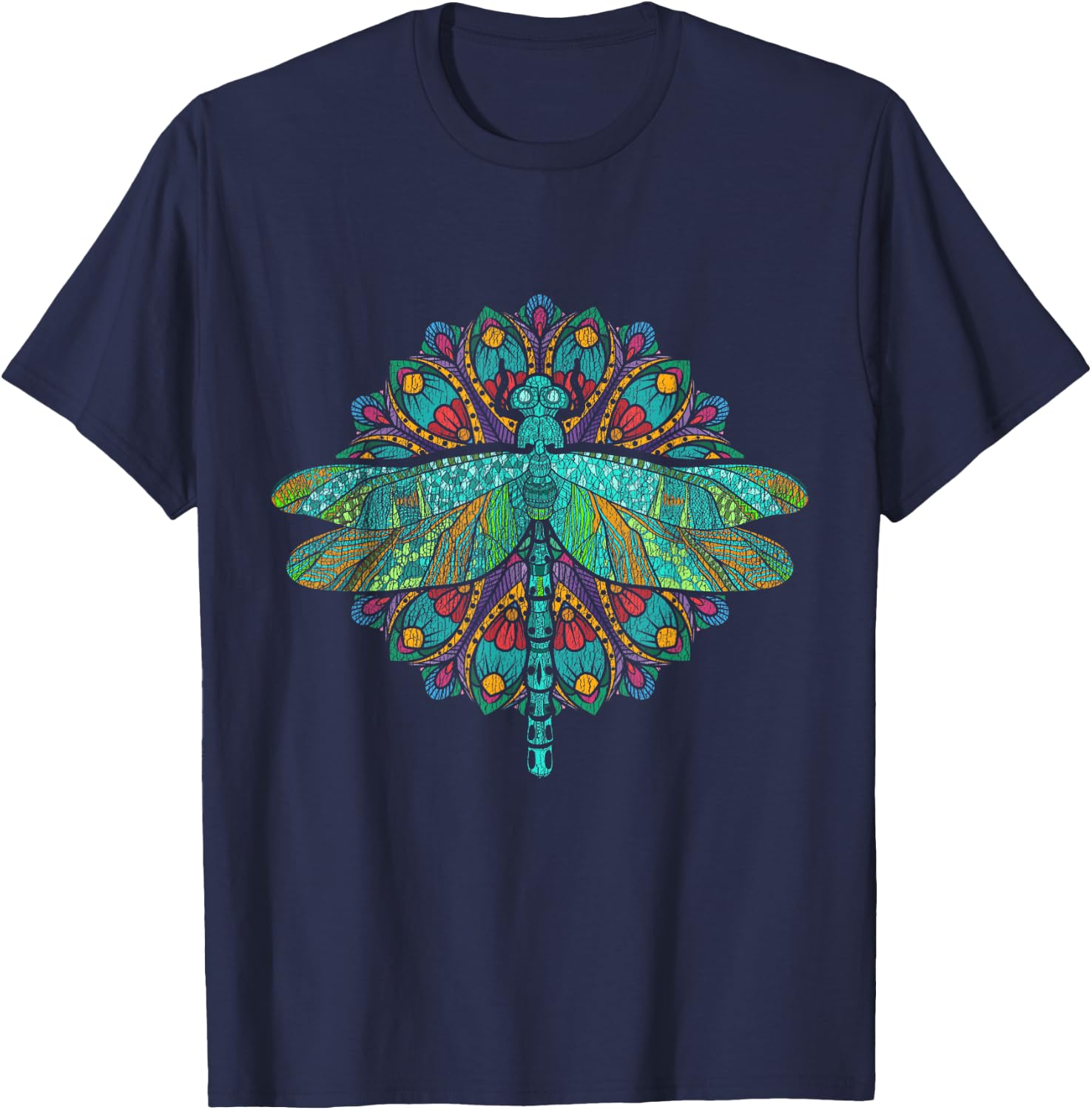 Wildlife Insect Animal Lover Hippie Gift Nature Dragonfly T-Shirt - T-Shirt | Navy