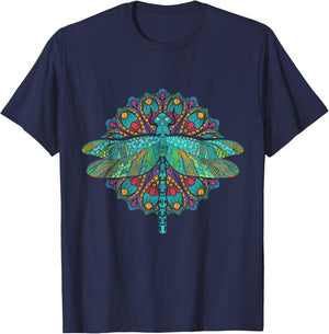 Wildlife Insect Animal Lover Hippie Gift Nature Dragonfly T-Shirt - T-Shirt | Navy