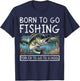 Born To Fish Forced To Go To School Funny Fishing Boys Teen T-Shirt - T-Shirt | Navy