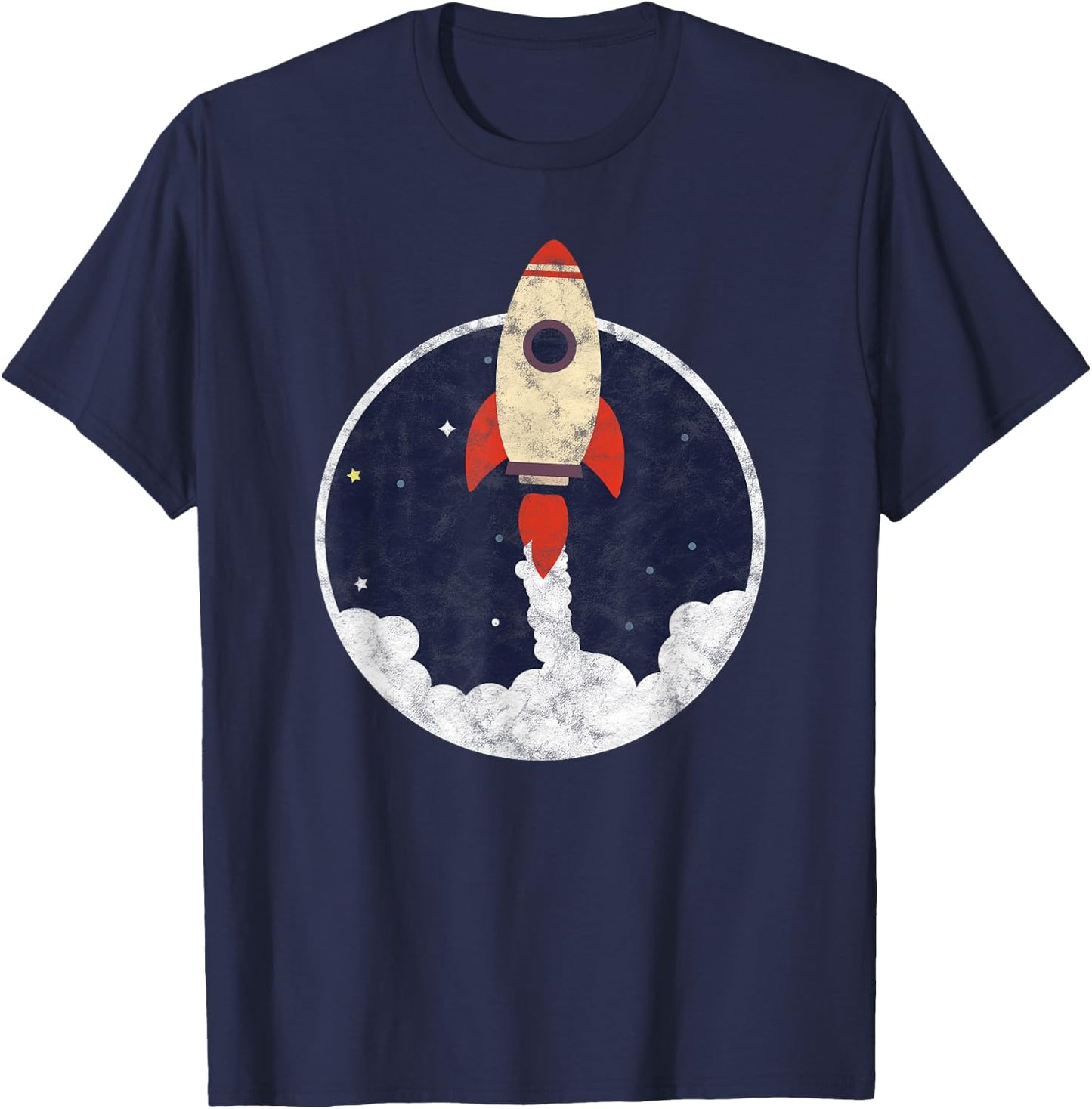 Space Shuttle Cute Little Rocket Spaceship Astronaut T-Shirt - T-Shirt | Navy