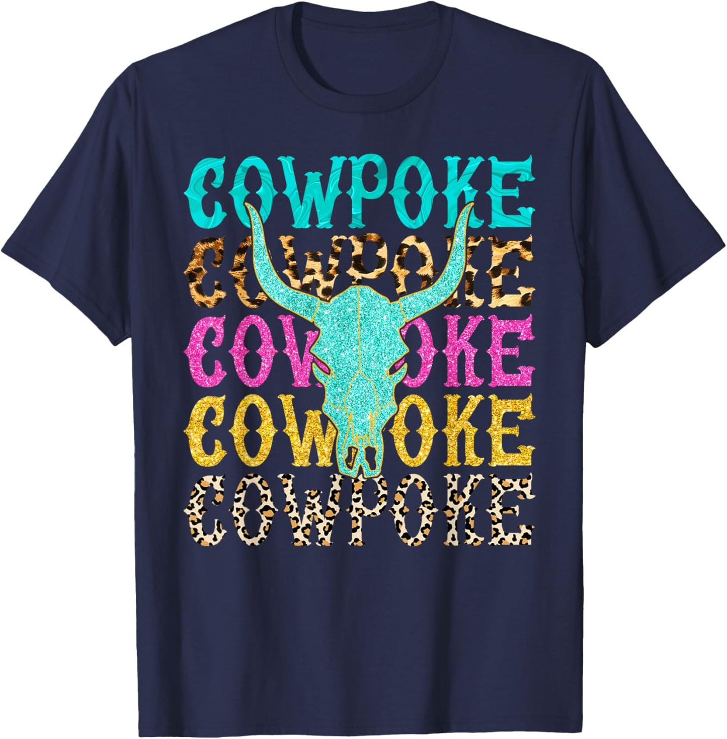 Western Cowpoke, I'm Just a Cowpoke In The Big Rodeo Retro T-Shirt - T-Shirt | Navy