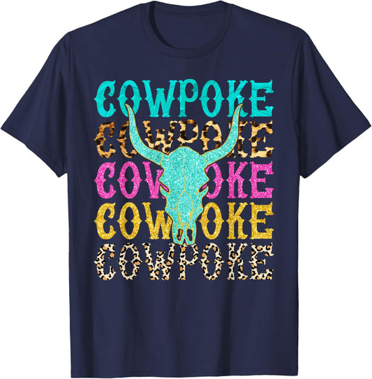 Western Cowpoke, I'm Just a Cowpoke In The Big Rodeo Retro T-Shirt - T-Shirt | Navy