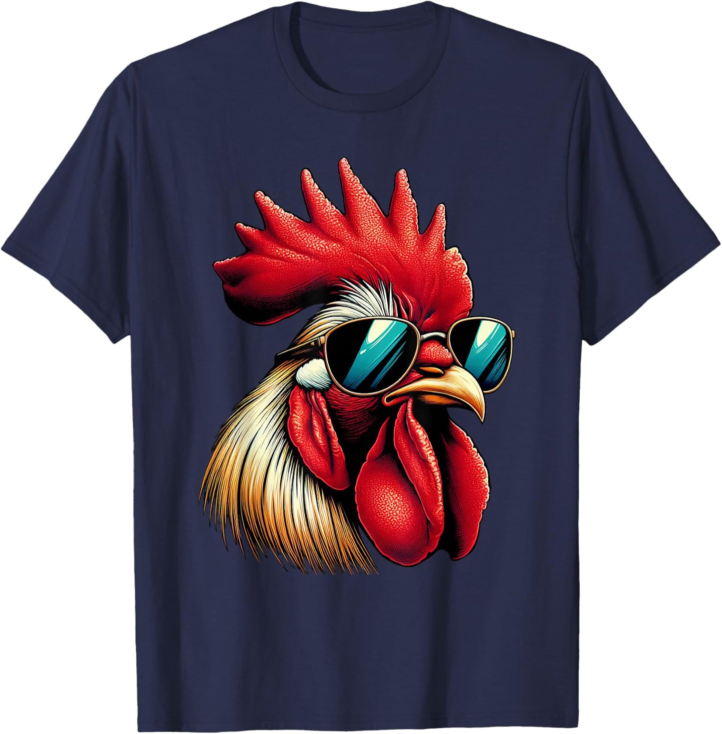 Cool Rooster Design Women Kids Chicken Rooster Lover T-Shirt - T-Shirt | Navy