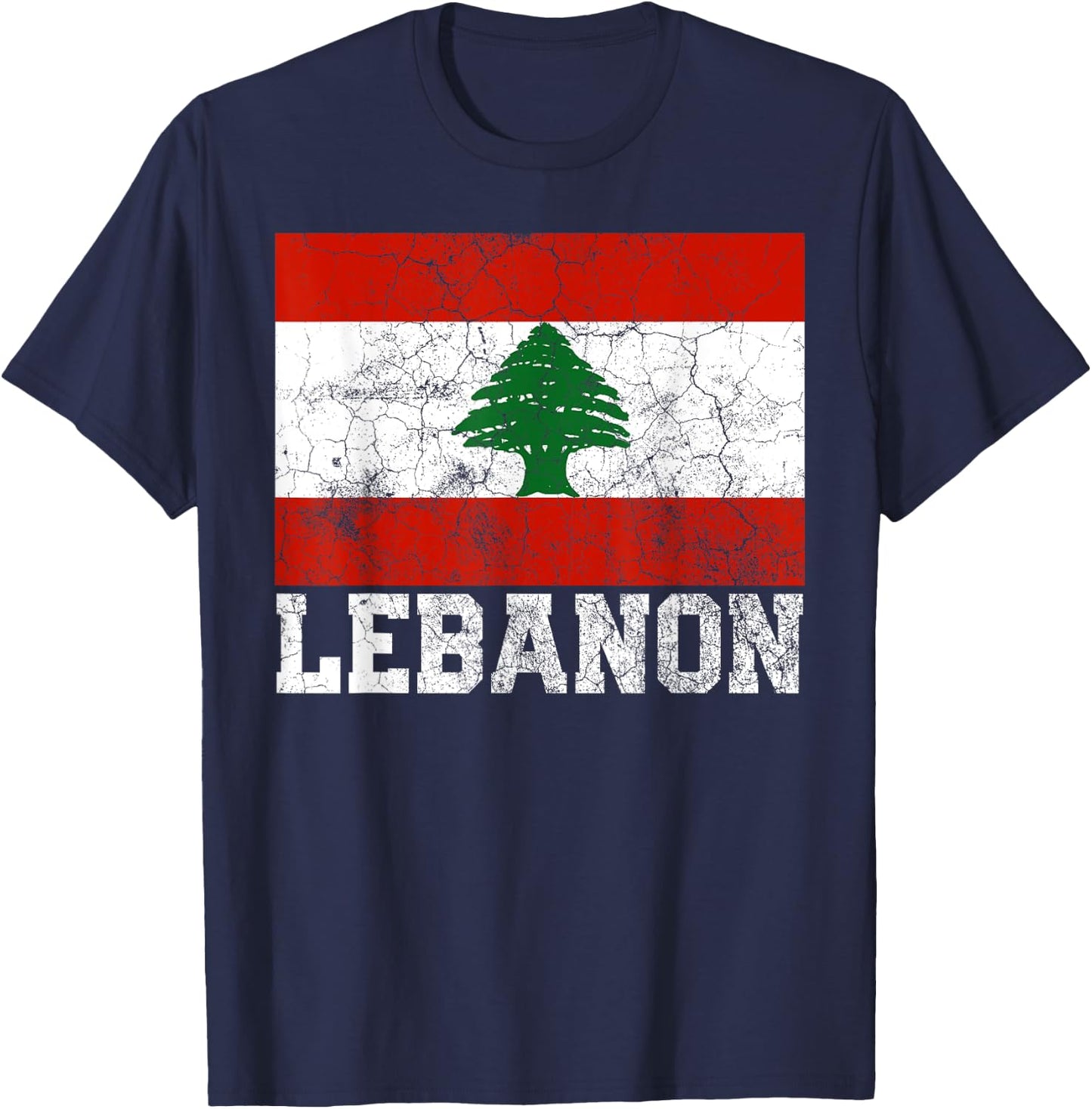 Lebanon Lebanese Flag Pride Family Roots Men Women Gift T-Shirt - T-Shirt | Navy