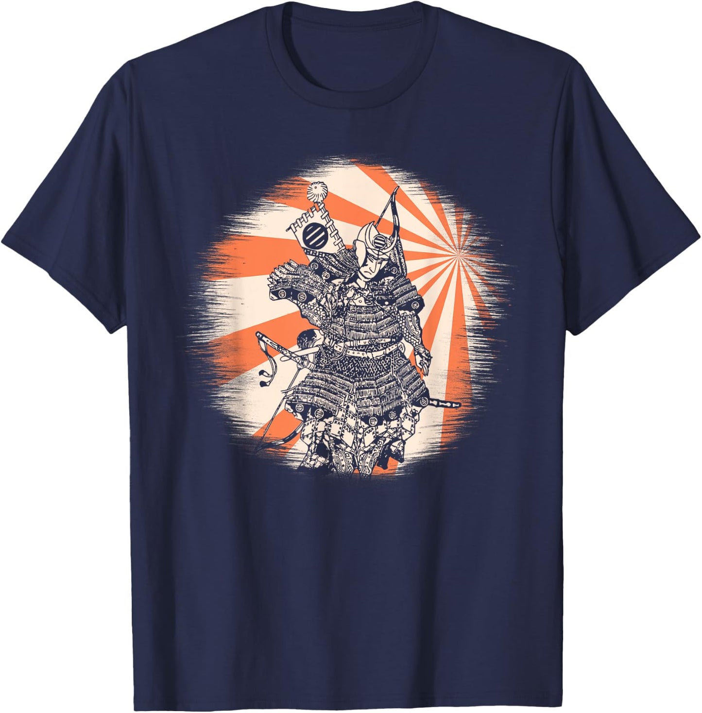 Japanese Art Samurai Japanese Retro Art Print T-Shirt - T-Shirt | Navy