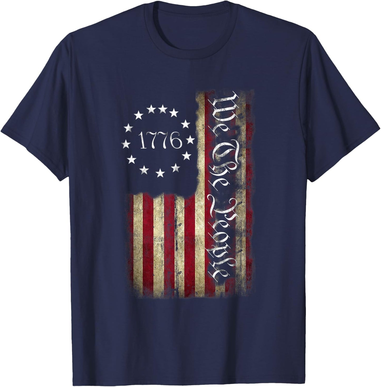 1776 We The People Patriotic American Constitution T-Shirt - T-Shirt | Navy