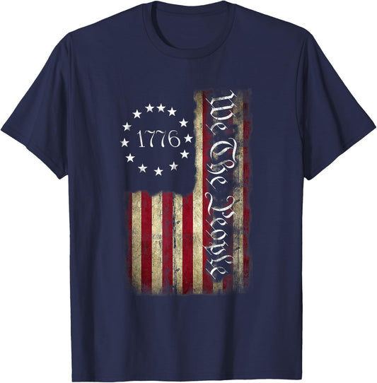 1776 We The People Patriotic American Constitution T-Shirt - T-Shirt | Navy