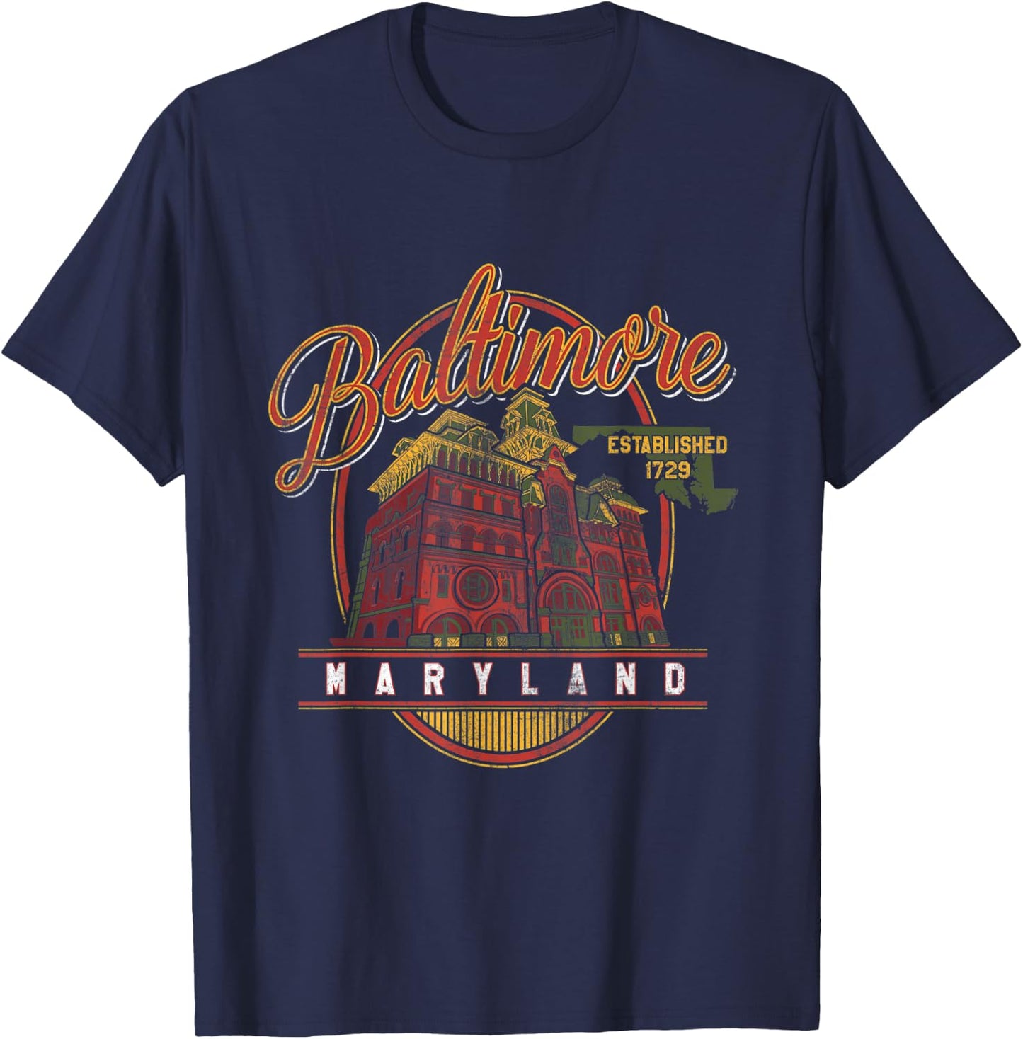 Baltimore, MD Vintage Beer Label Design T-Shirt - T-Shirt | Navy