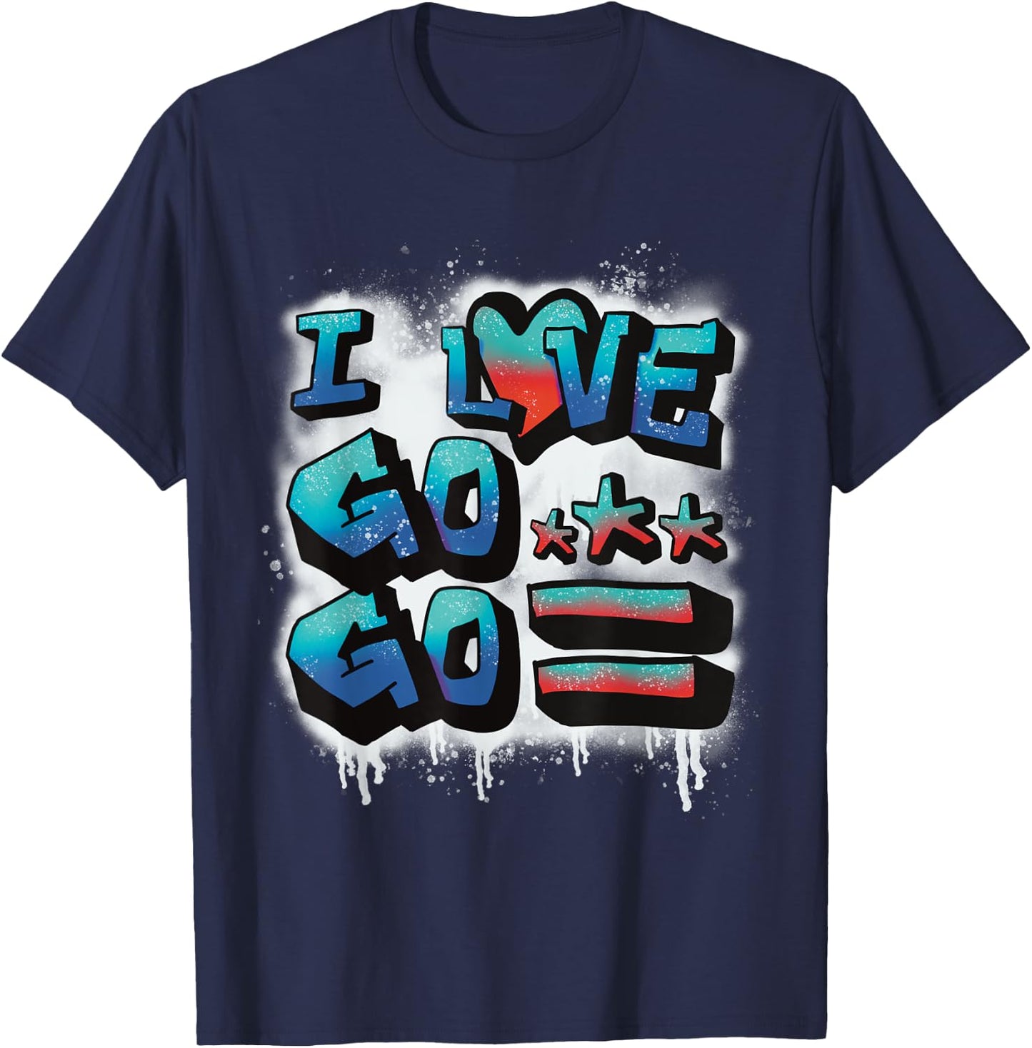 A Cool Graffiti I Love Go-Go Gift DC natives T-Shirt - T-Shirt | Navy
