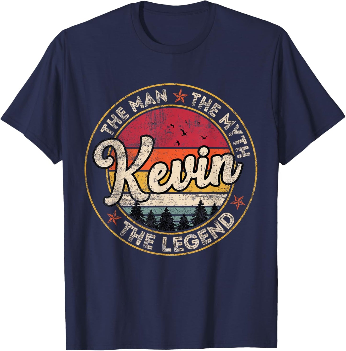 Kevin The Man The Myth The Legend Personalized Name T-Shirt - T-Shirt | Navy