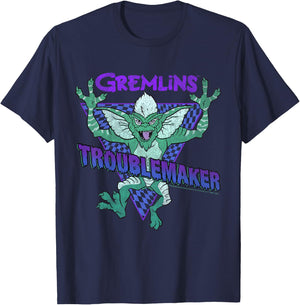 Kids Gremlins Stripe Troublemaker Portrait T-Shirt - T-Shirt | Navy