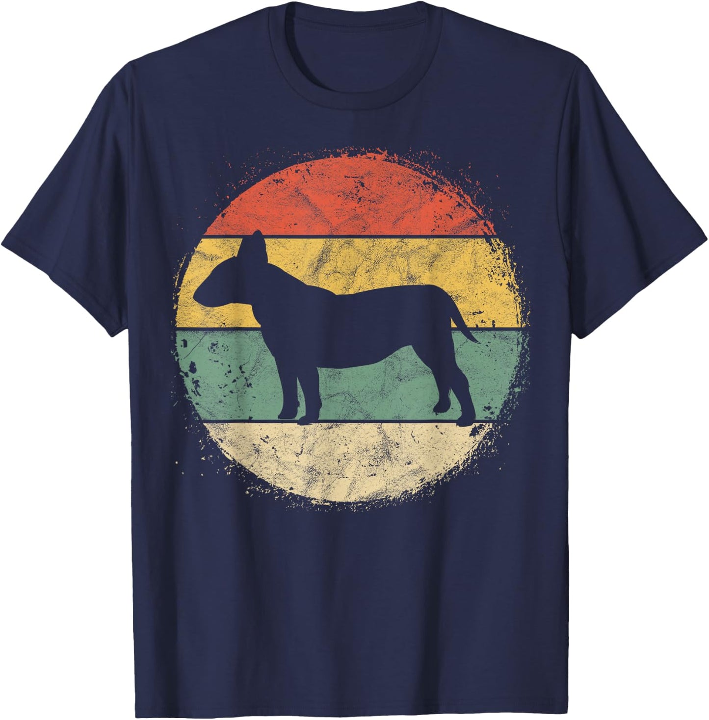 Circular Retro Bull Terrier Owner Bully Parents Dog Mom T-Shirt - T-Shirt | Navy