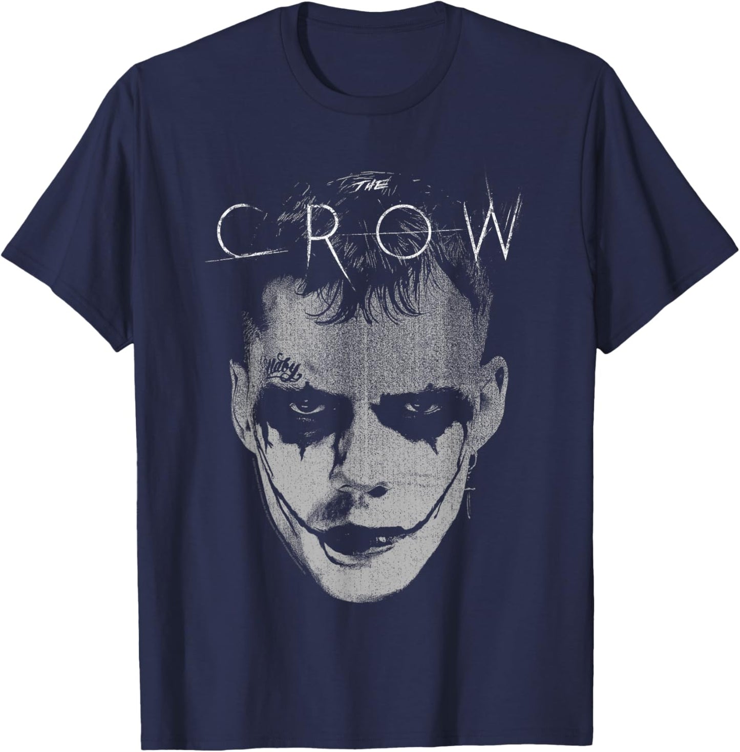 The Crow Official -Adults - Black - Small - Short Sleeve - - Modern - Movie-Themed - Letter Print T-Shirt - T-Shirt | Navy