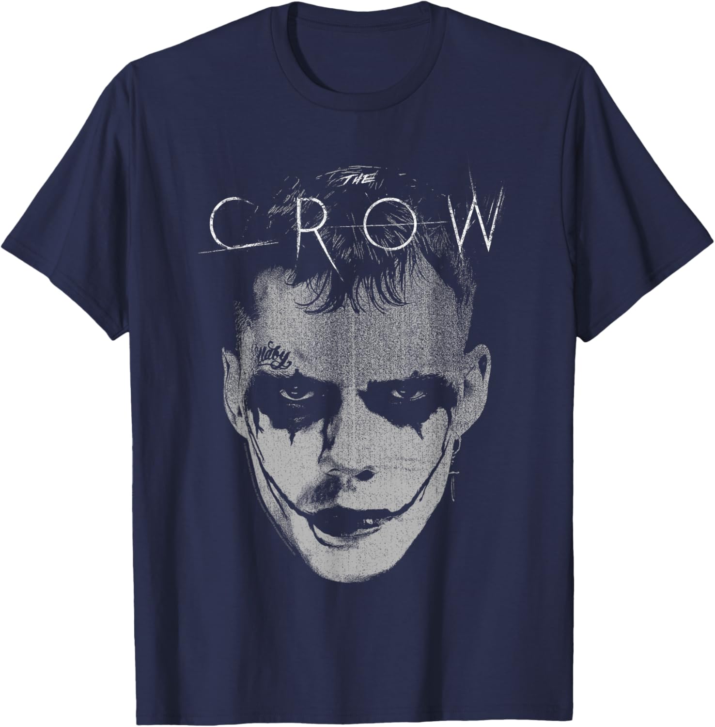 The Crow Official -Adults - Black - Small - Short Sleeve - - Modern - Movie-Themed - Letter Print T-Shirt - T-Shirt | Navy